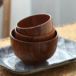 Wooden Japanese-Style Rice, Soup & Salad Bowl - Image 5
