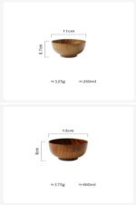 Wooden Japanese-Style Rice, Soup & Salad Bowl - Image 10
