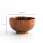 Wooden Japanese-Style Rice, Soup & Salad Bowl - Image 3