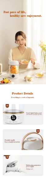 110V220V Smart Electric Stew Cooker Personal Portable Electric Stew Pot - Image 4